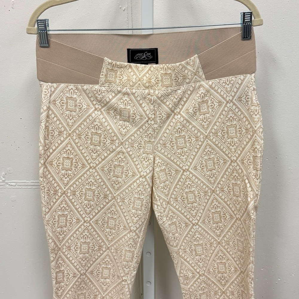Boutique One 5 One Velour Patterned Pull On Leggings Pants Diamond Print Pull On - Picture 3 of 10